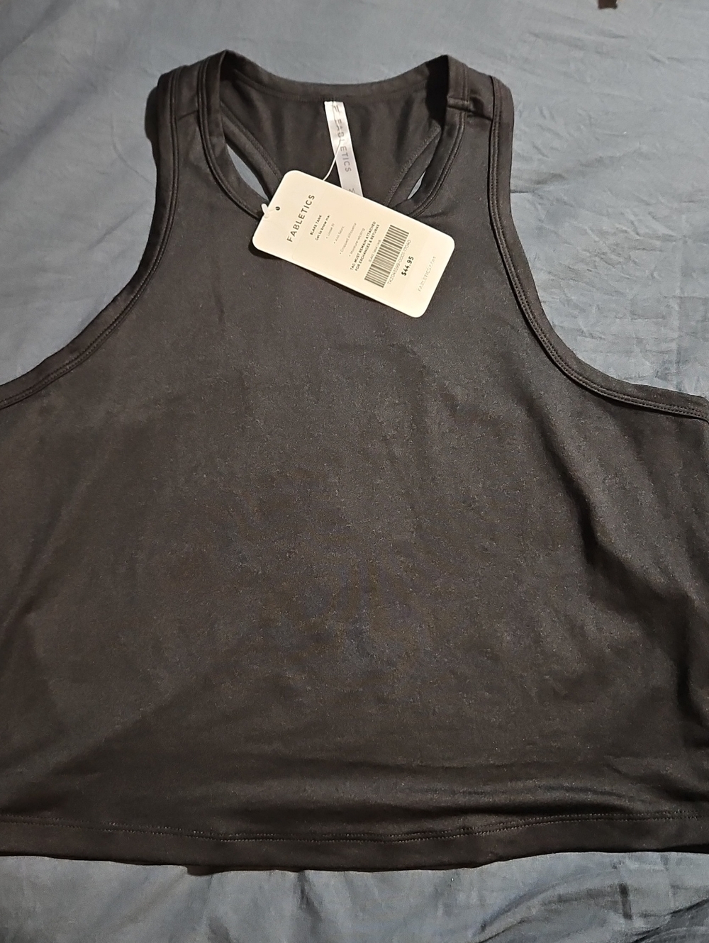Fabletics Black Racerback Crop Tank